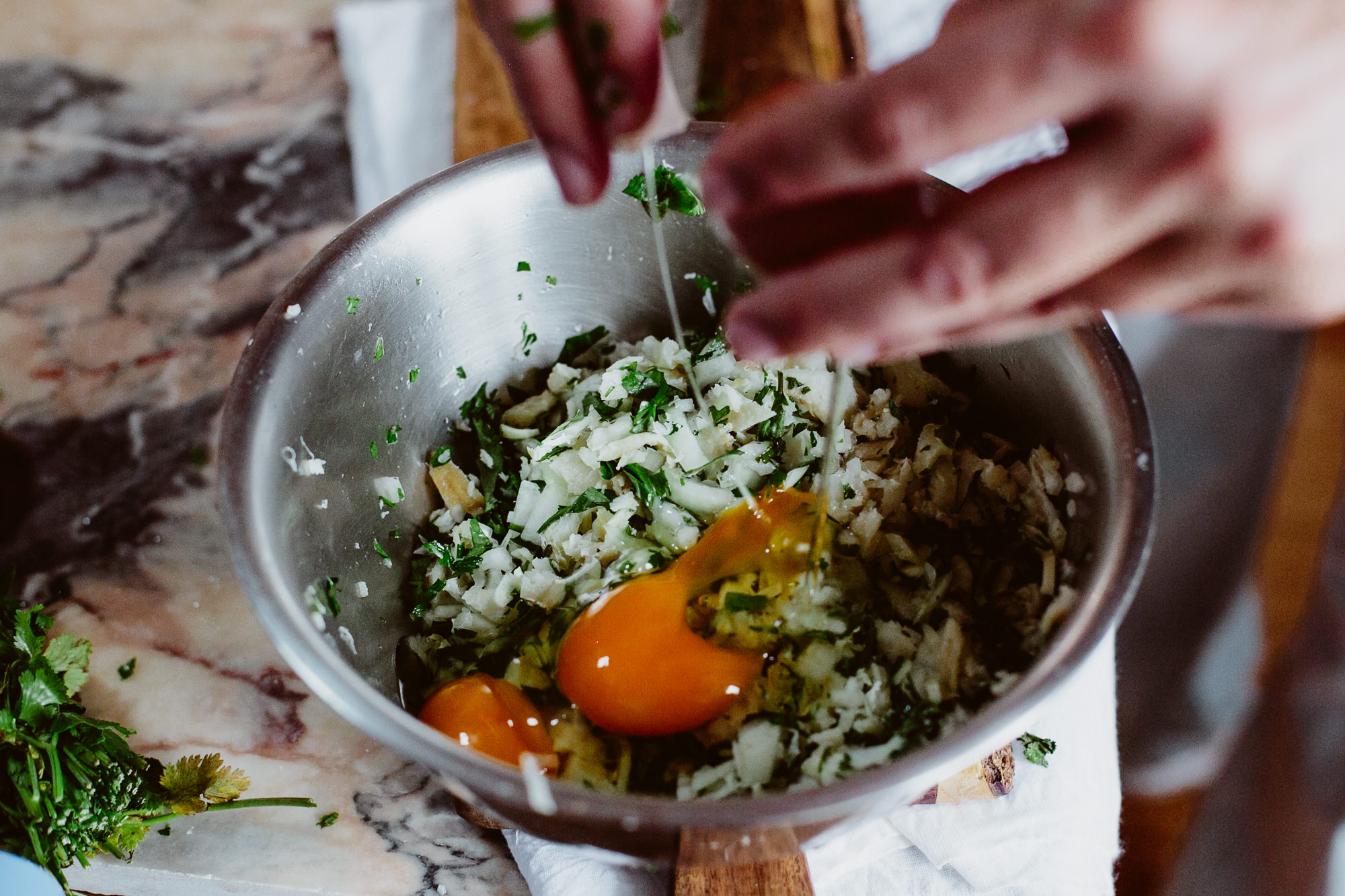 Pataniscas de Bacalhau mistura ovos